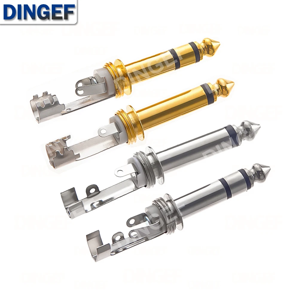 2 قطعة 6.35 مللي متر/6.5 مللي متر 2 القطب أحادية مكبر للصوت التوصيل 6.35 ستيريو المعادن ميكروفون جاك المكونات في موصل الصوت ل KTV #5