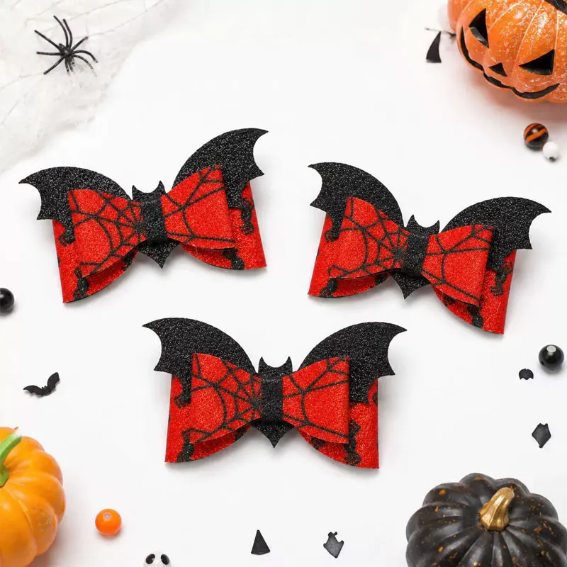 50 Stück Halloween Schmetterlings-Schleifen-Applikationen DIY Haarspangen-Zubehör Party-Dekoration – Detail 5