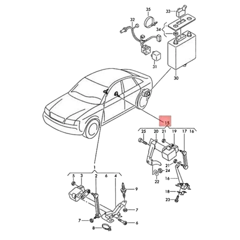 4Z7616571C Height Sensor Auto Replacement Parts For  A6 2001 2002 2003 2004 2005 4Z7616572C