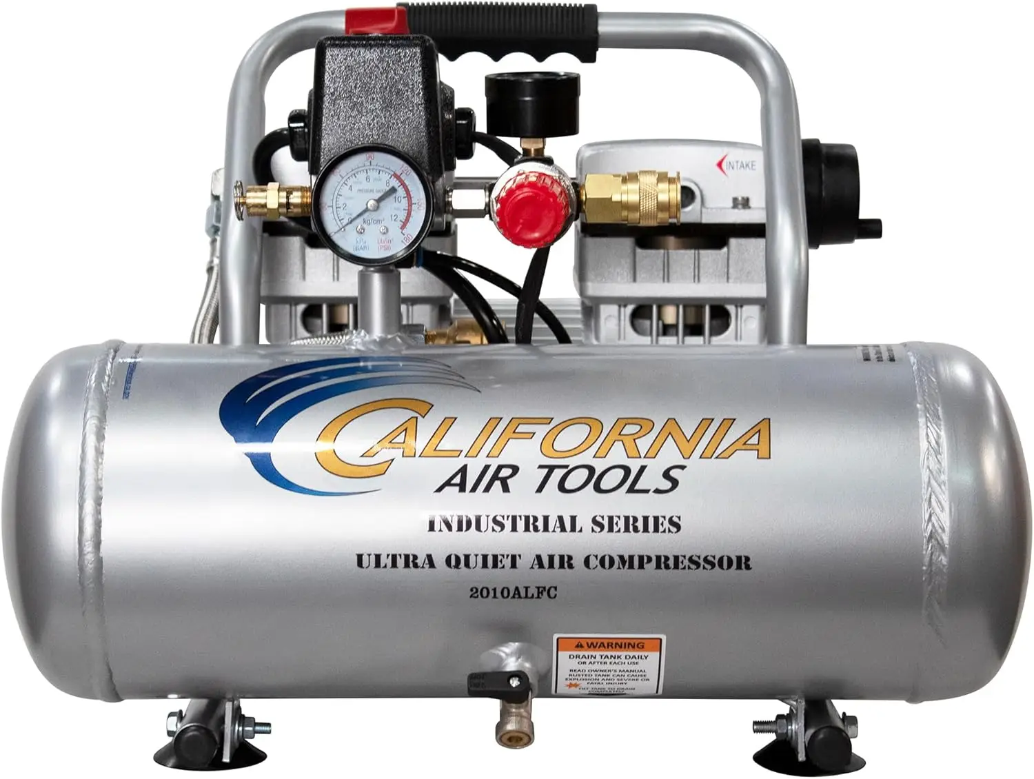 Air Tools 2010ALFC 1.0 HP Ultra Quiet and Oil-Free Air Compressor, 2 Gallon Aluminum Tank, 60 dBA Noise Level, Indust