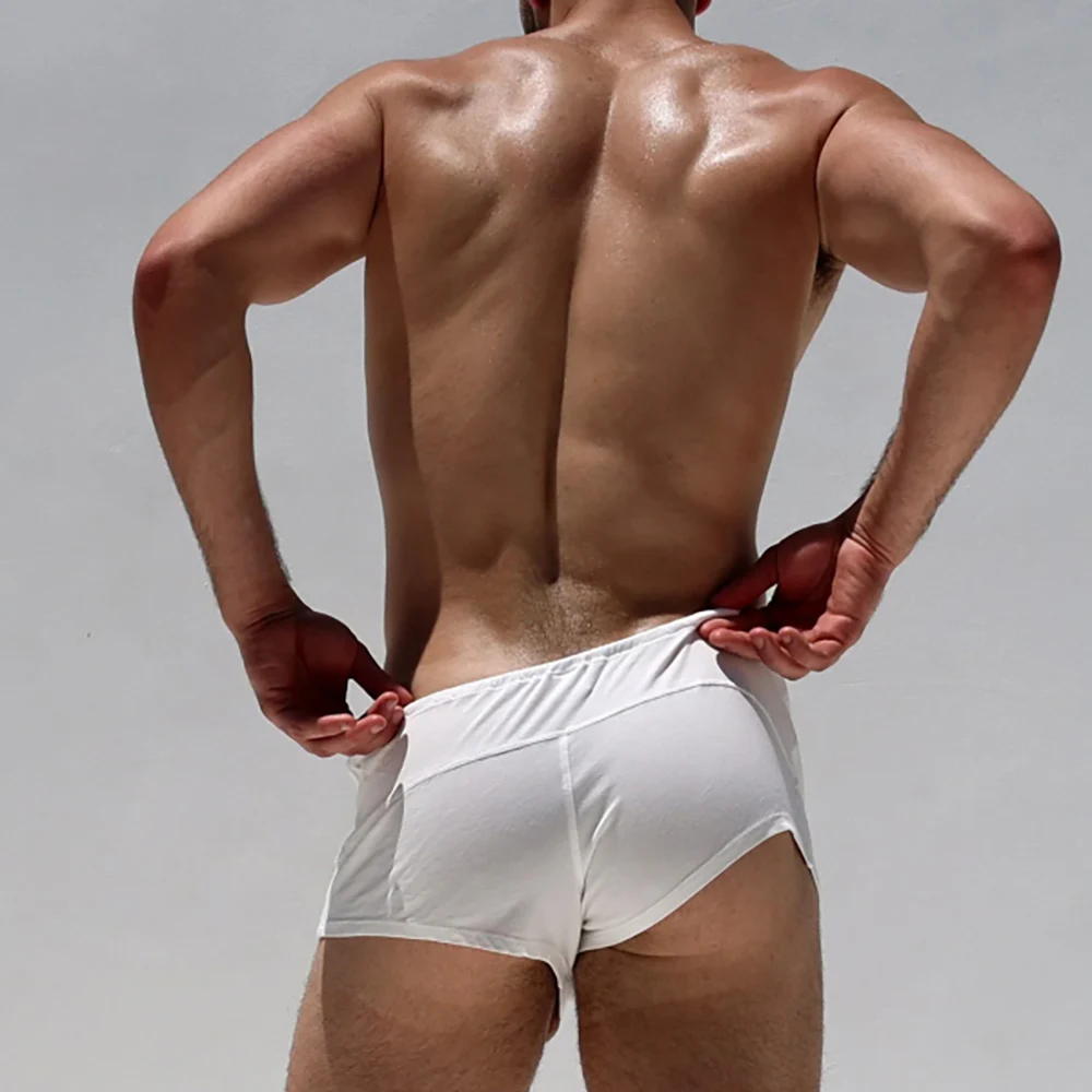 Men\'s Plain Casual Boxer Swim Underwear Summer Beach Swimming Pool Men Short Pants 2024 New Solid Color Male Trunks XS-2XL