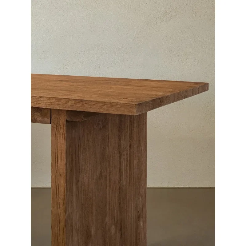 Retro wabi sandy wind old log large board table solid wood dining  home restaurant dining meeting table