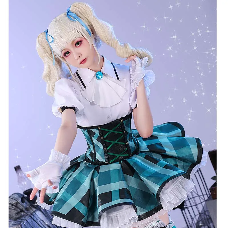 Game Aikatsu Todo Yurika Lolita Dress Sweet Lovely Party Uniform Cosplay Costume Halloween Women Free Shipping And wigs women m