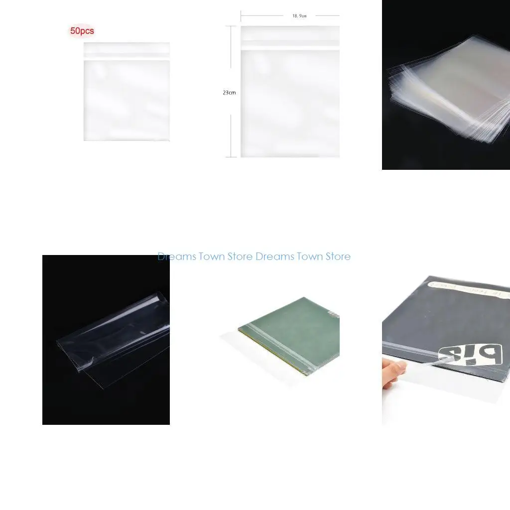 HX6A 50Pieces/set Gel Record Protective Sleeves Adhesive Bag For 7 Inches