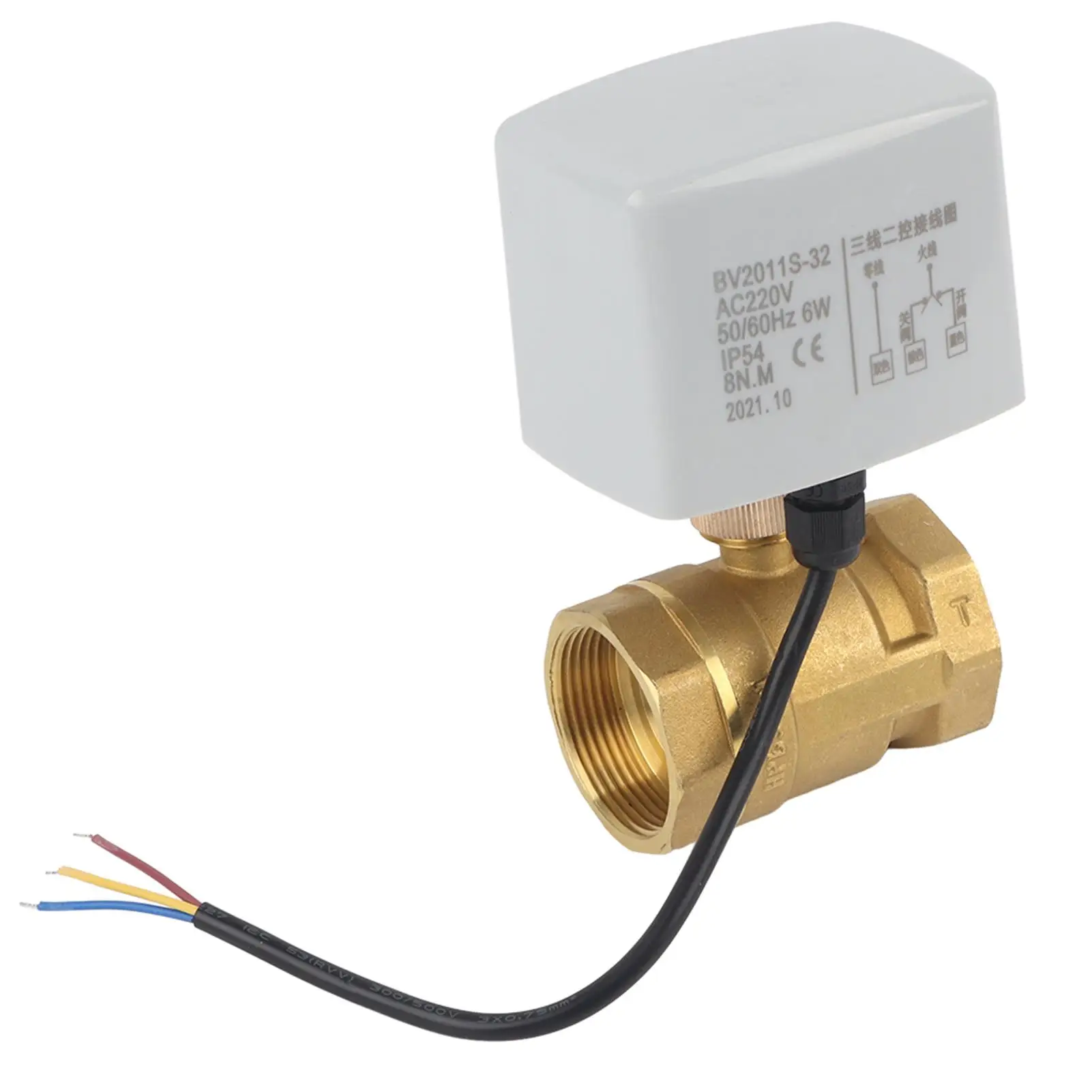 

AC220V DN40 DN50 1-1/2 дюйма латунный электродвигатель шаровой кран 2-ходовой 3-проводной клапан для контроля воды