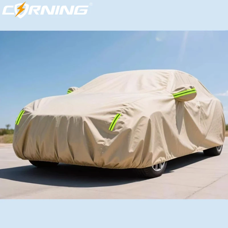 Autoabdeckung wasserdicht, UV-beständig, schneesicher, Allwetterschutz, Seitentür-Design, passgenau für SUV, Schrägheck, Limousine – Detail 9
