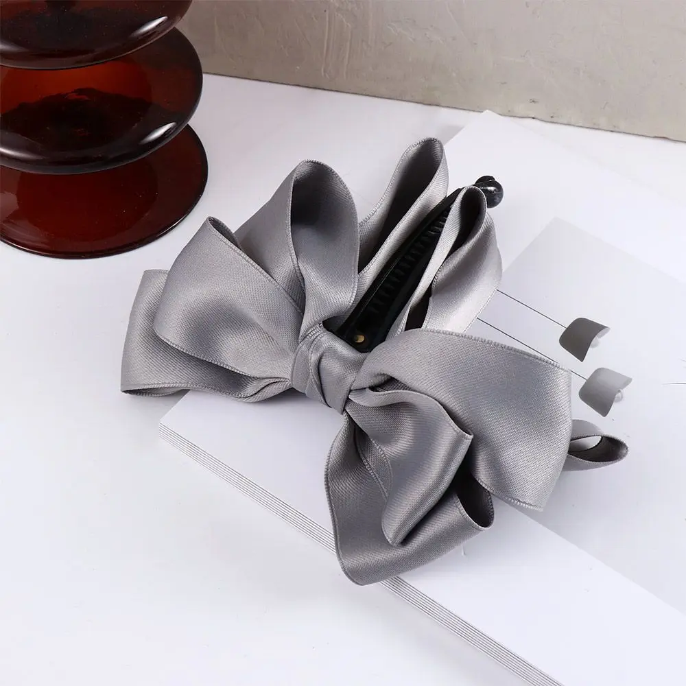 Hair Accessories Sweet Solid Girls Korean Ponytail Holder Bow Hairpin Vertical Clip Banana Clip