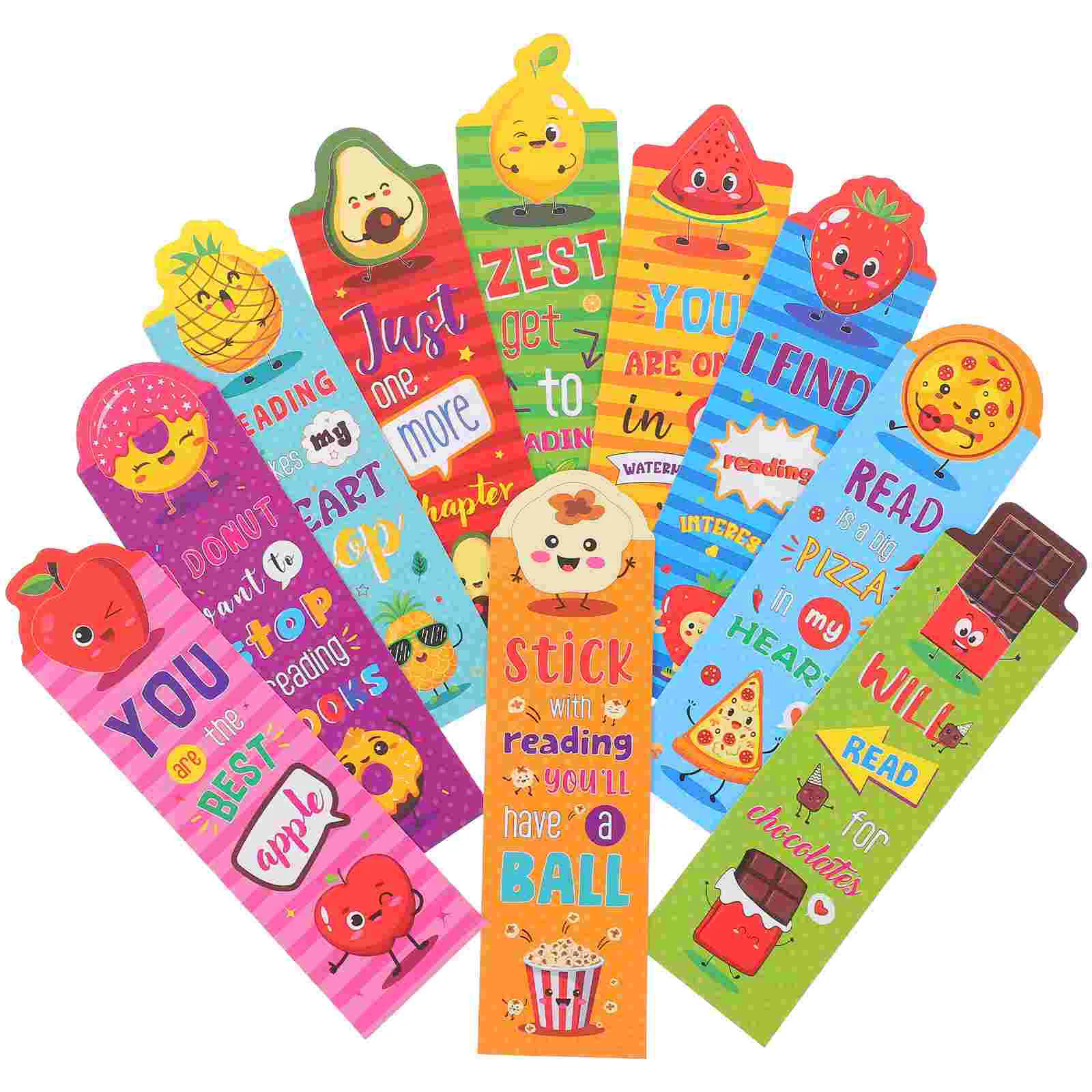 30 Pcs Children's Bookmark Page Markers Marks for Kids 8-12 Reading Bookmarks Food Fragrance Fun Paper Pupils