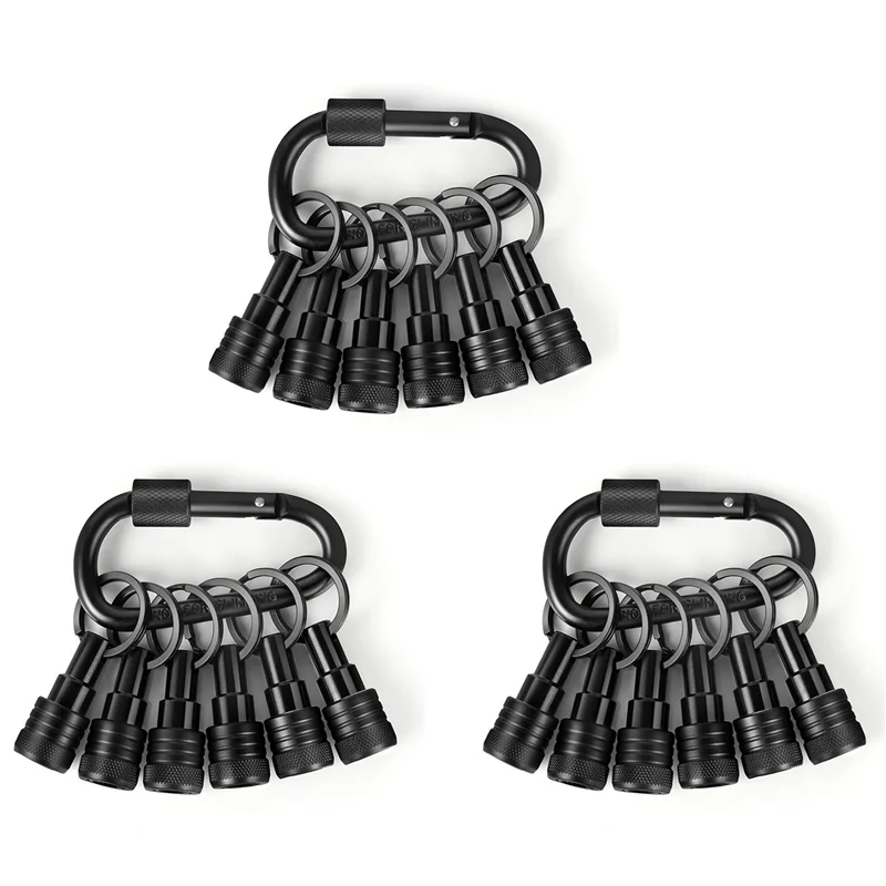 

A7THK-18PCS Bit Holders Keychain, 1/4 Inch Hex Shank Bit Holders, Quick-Change Design For Nut Driver, Screwdriver & Drill Bits