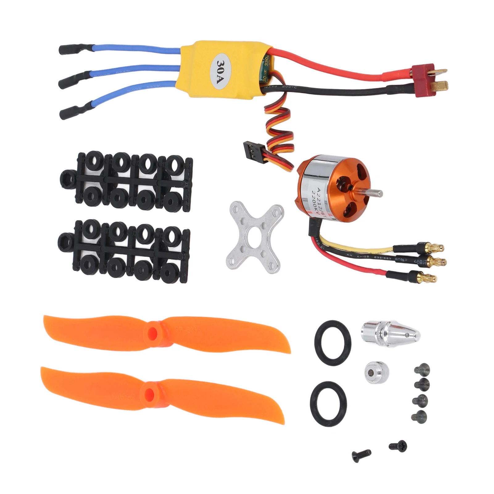 RC كوادكوبتر مجموعة المحرك RC موتور ESC المروحة عدة 2212 6T 2200KV فرش السيارات 30A ESC طقم ملحقات ل F450 550 كوادكوبتر #4