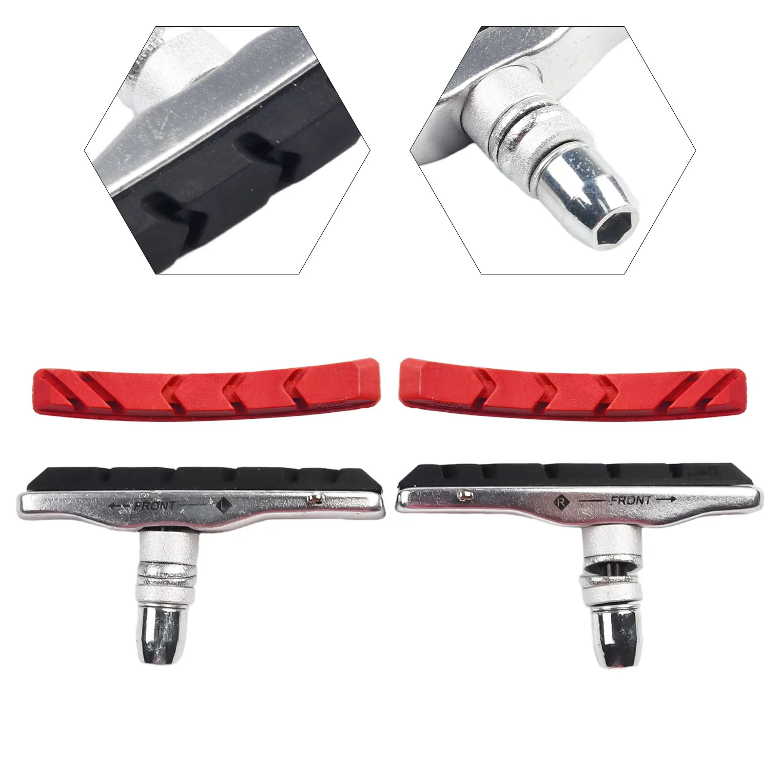 

Bike Cycle Brake Blocks Left And Right Post V Brake Wear-resistant Cycling For MTB 70mm Central Threaded Brand New