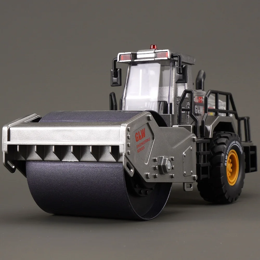 1:40 Large Alloy Friction Road Roller Toy, Simulation Engineering Vehicle Model, Inertia Construction Truck for Boys Kids Gift