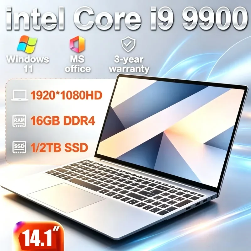 14.1 New Intel Core i9 9900 1TB 2TB SSD 16GB DDR4 Windows 11 Pro Office Gaming PC Notebook Laptops Portable Laptop Computer