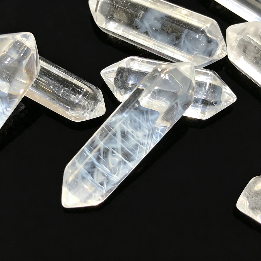 Natural Stone Gemstones Blue Needle Crystal Crystals Stones Minerales Angel Feather Quartz Home Decoration DIY Accessories Gift
