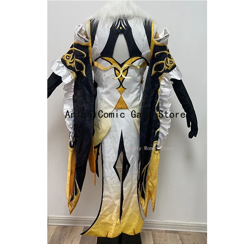 Ning guang genshin impact cosplay kostüm perücke anime spiel ning guang cosplay halloween party outfit für frauen mädchen