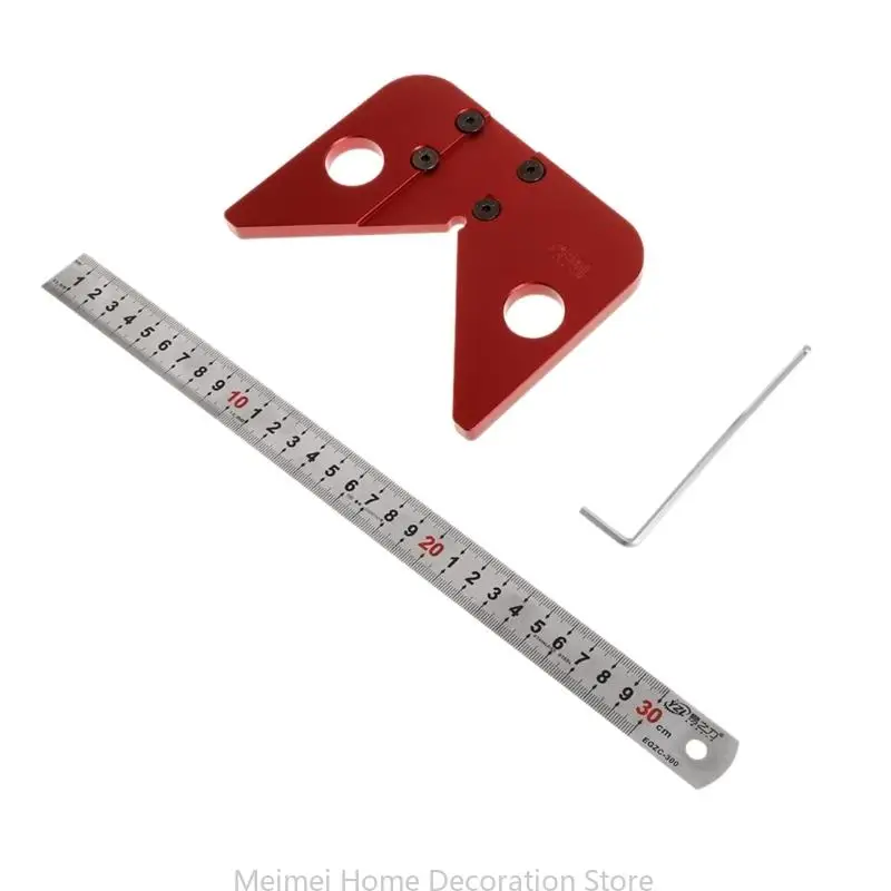 

H7BF Woodworking Ruler 45 Degrees Line Marking Ruler Measuring Tool Aluminum Alloy Layout Tools