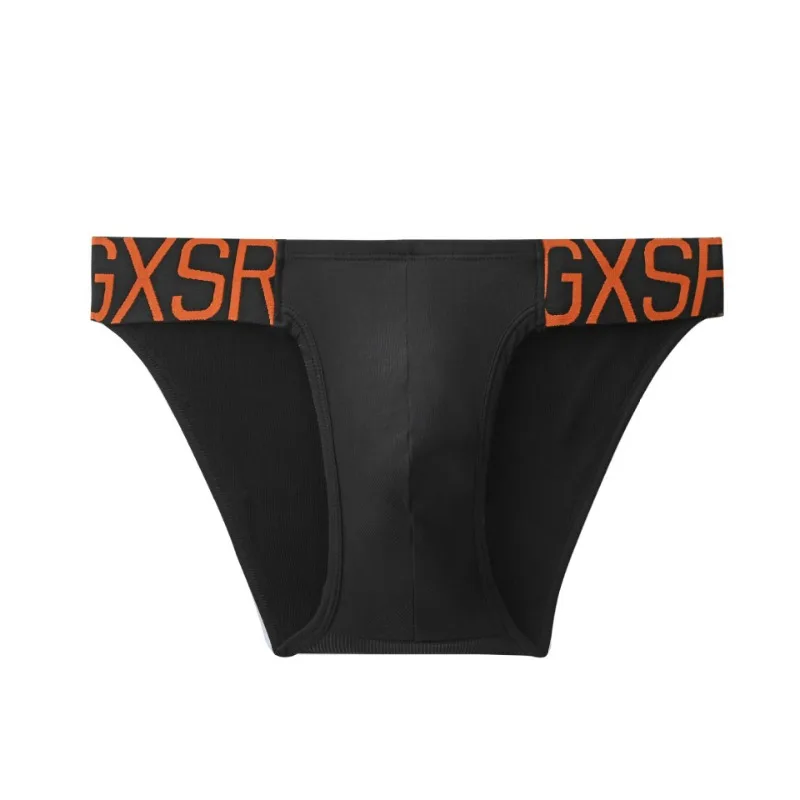 GXSR men's triangular ice silk underwear low waist breathable high fork sports elastic hip lift comfortable briefs