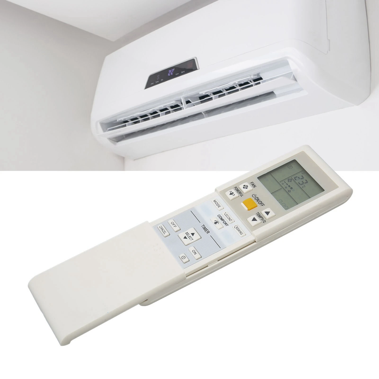 Telecomando AC sostitutivo compatto ABS Distanza 32,8 piedi Sensazione comoda della mano Telecomando AC per ARC452A18