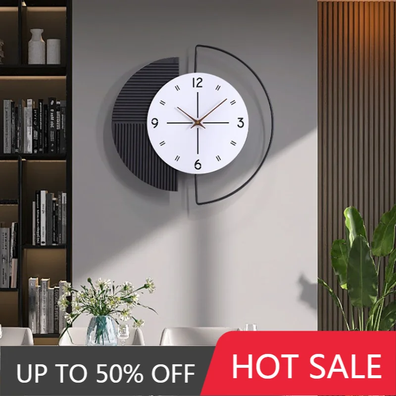 Silent Wall Clock Mid Century Retro Clockwork Round Wall Clock Bedside Metal Accessories Flip Reloj Cocina Pared Home Decor