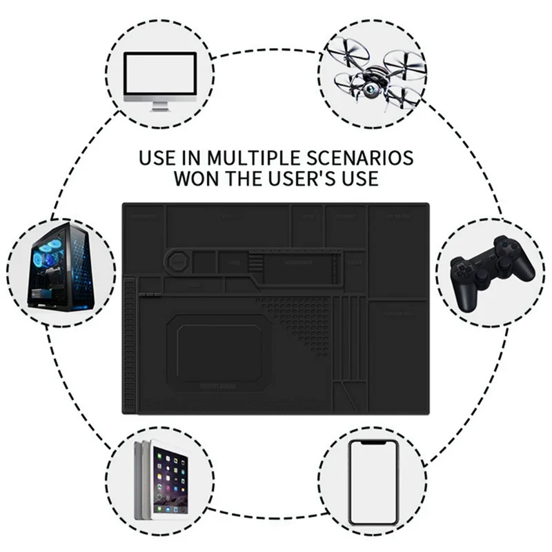 A44Z-Magnetisches Silikonpad für die Reparatur von Mobil- und Computer-Motherboards mit Schraubenpositionierungs-Reparaturmatte