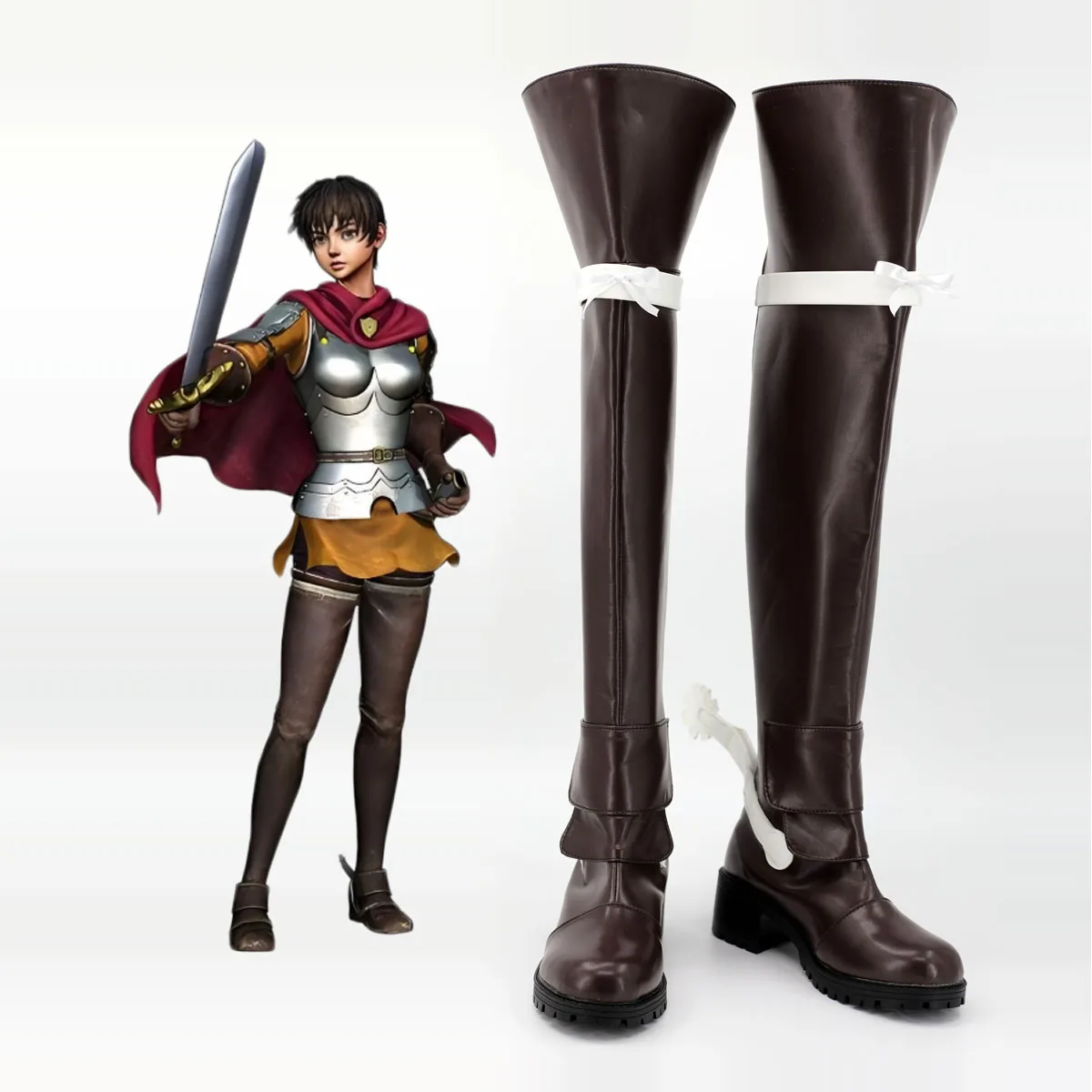 

Berserk Casca Cosplay Shoes Warrior Brown Boots Custom Made