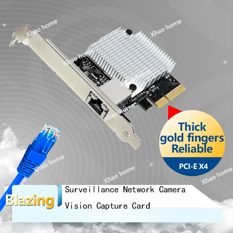 

PCIe Network Card 10000Mbps For Marvell AQC107S Chip RJ45 Ethernet Adapter Desktop PC, Server Surveillance Camera Vision Capture