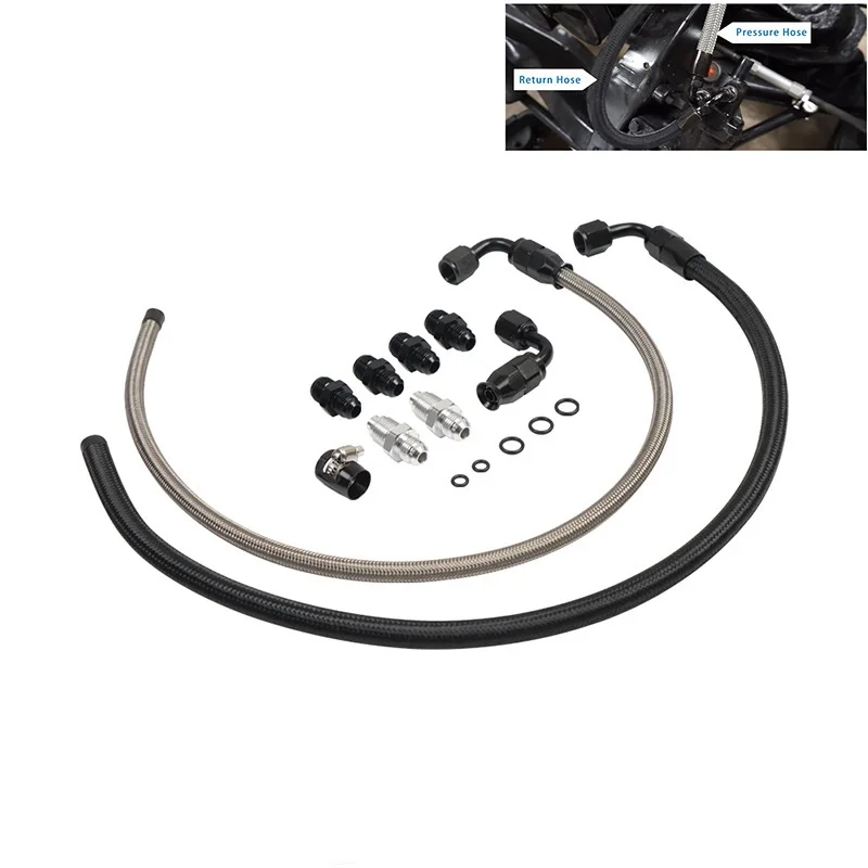 

25Inch 6AN Power Steering Pump Hose Kit Compatible with Chevy C10 LS Swap Connects GM Type 2