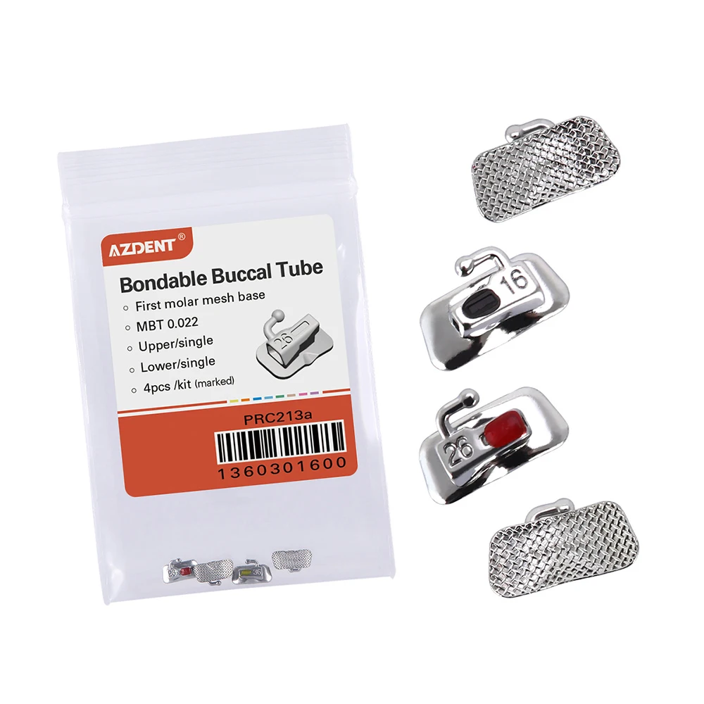 5 Packungen AZDENT Dental Kieferorthopädische Bukkalröhrchen 1. 2. Molarenzähne Mesh Base Nicht umwandelbar Bondable Roth MBT Edgewise 022/018 – Detail 2