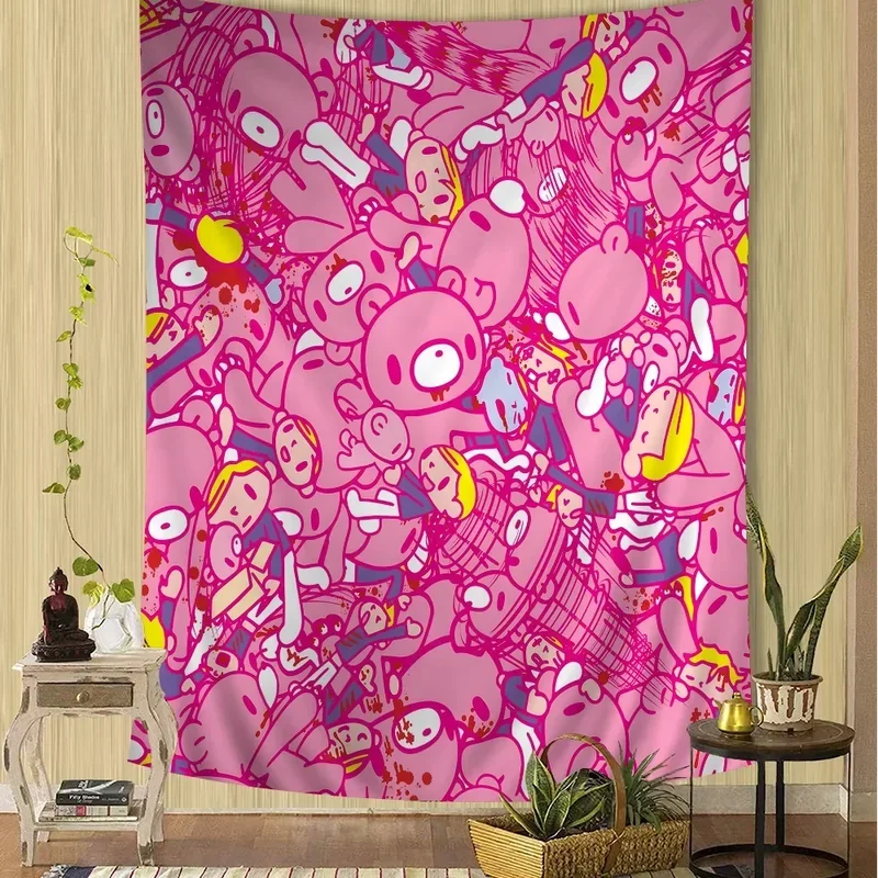 Cartoon g-gloomy bear tapestry hanging Anime tapestry hanging Tarot hippie wall rug dorm wall hanging slabs