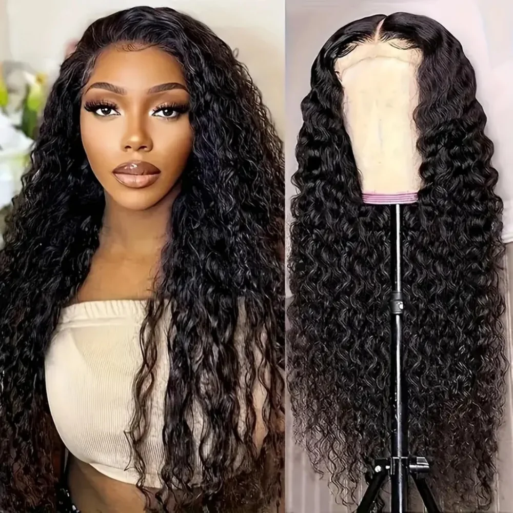 Kinky Curly Wigs 180% Density 13x4 Lace Front Human Hair Wigs Brazilian Natural Color Human Hair Deep Wave 13x6 Lace Frontal Wig