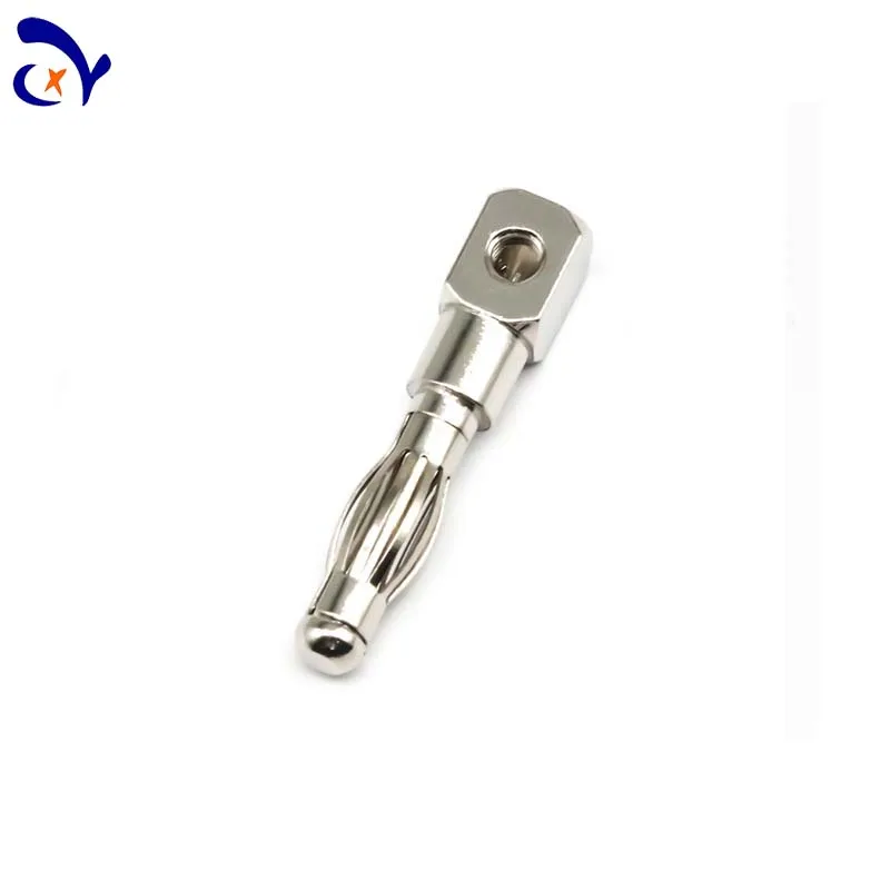 10PCS Quadrilateral special tapping 4.0mm banana plug nickel-plated plug