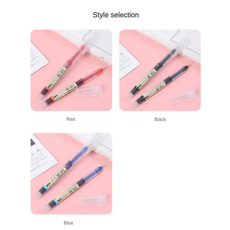 Bolígrafos de Gel tipo aguja de alta calidad, bolígrafo líquido recto, papelería Kawaii, suministros escolares y de oficina, escritura