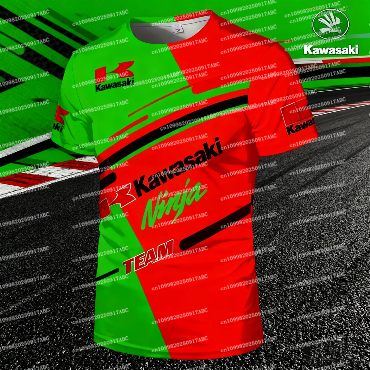 (كاواساكي) الرجال التي شيرت Y2K كاواساكي التي شيرت ثلاثية الأبعاد الطباعة دراجة نارية الجولة الرقبة المرأة تي شيرت الأطفال الترفيه الرياضة قمة كبيرة #2