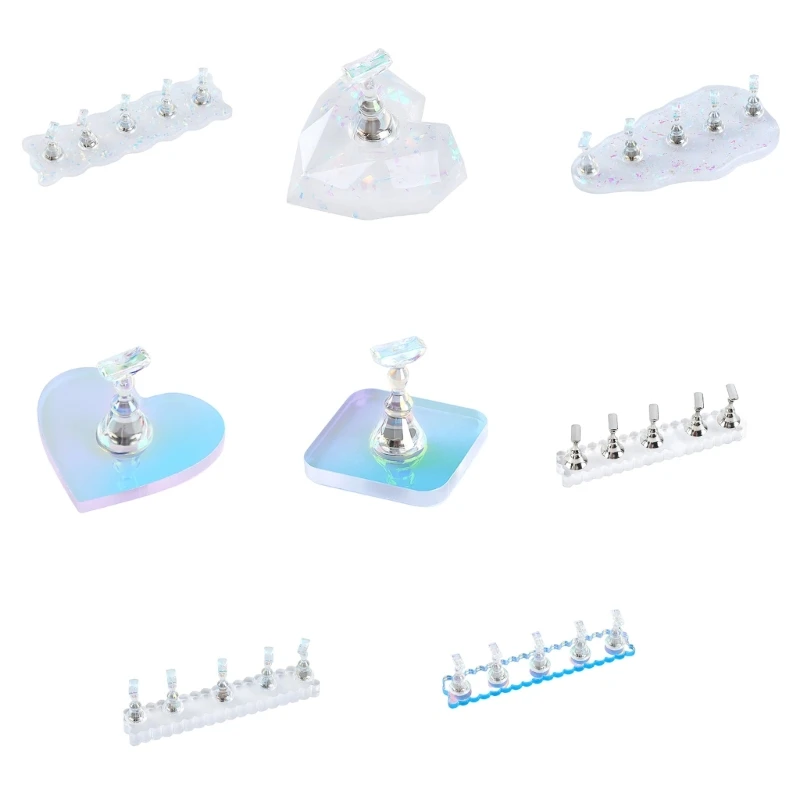 Nail Tips Practice Holder Acrylic Nails Art Display Stand Nail Stand for Press On Nail Magnetic Nail Holder