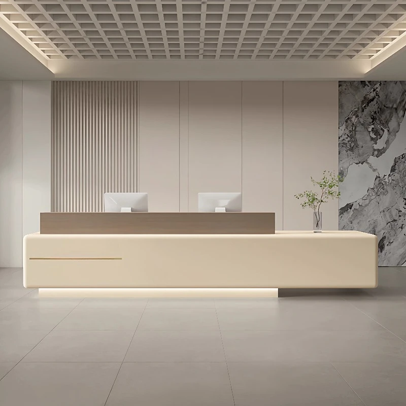 Beauty Luxury Reception Desks Modern Company Simple Aesthetic Reception Desks Design Minimalist Mostrador Commercial Furniture