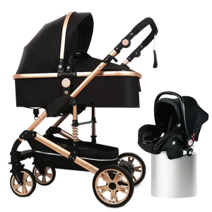 عربة أطفال 3 في 1 عربة أطفال قابلة للطي على الجانبين طفل صغير فور سيزونز Kinderwagen عربة أطفال عالية المناظر الطبيعية حديثي الولادة السفر أفضل 10 عربات أطفال مزدوجة مبيعا بأعمار مختلفة - No5