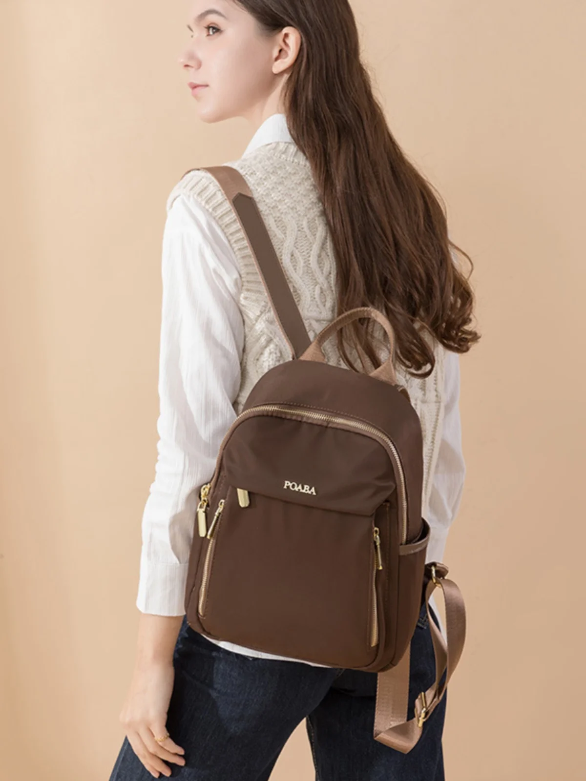 

Большая повседневная женская сумка Capaci Prestonable для пригородных поездок, противоугонная дорожная сумка кофейного цвета, студенческая сумка для отдыха и путешествий...