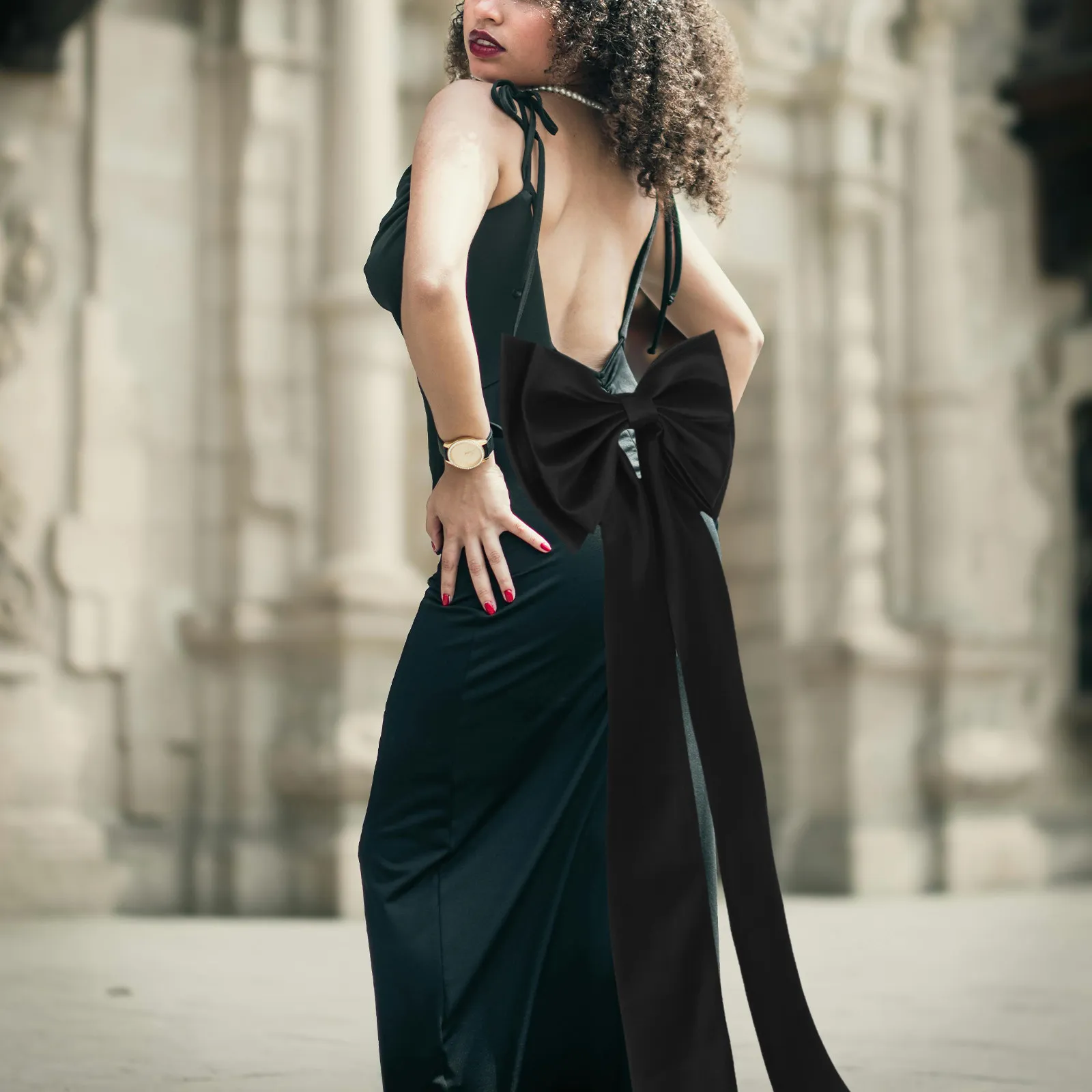 Cinturón de Lazo Grande Desmontable para Vestido de Novia, Fajín Nupcial Ajustable y Cómodo de Tela Chinlon para Ceremonias y Desfiles de Moda