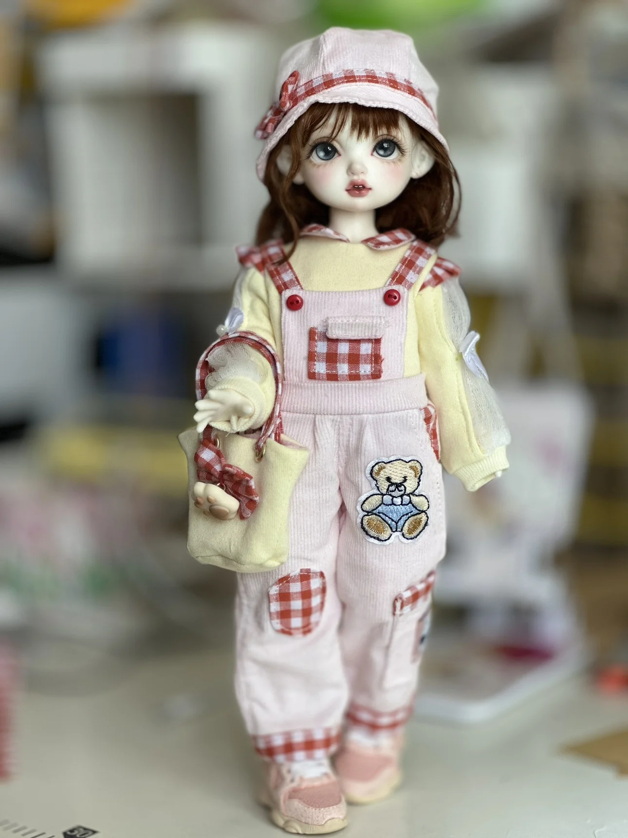 BJD doll clothes for 1/4 1/5 1/6 size cute doll clothes overalls set BJD doll clothes 1/4 1/5 1/6 doll accessories (5 points)