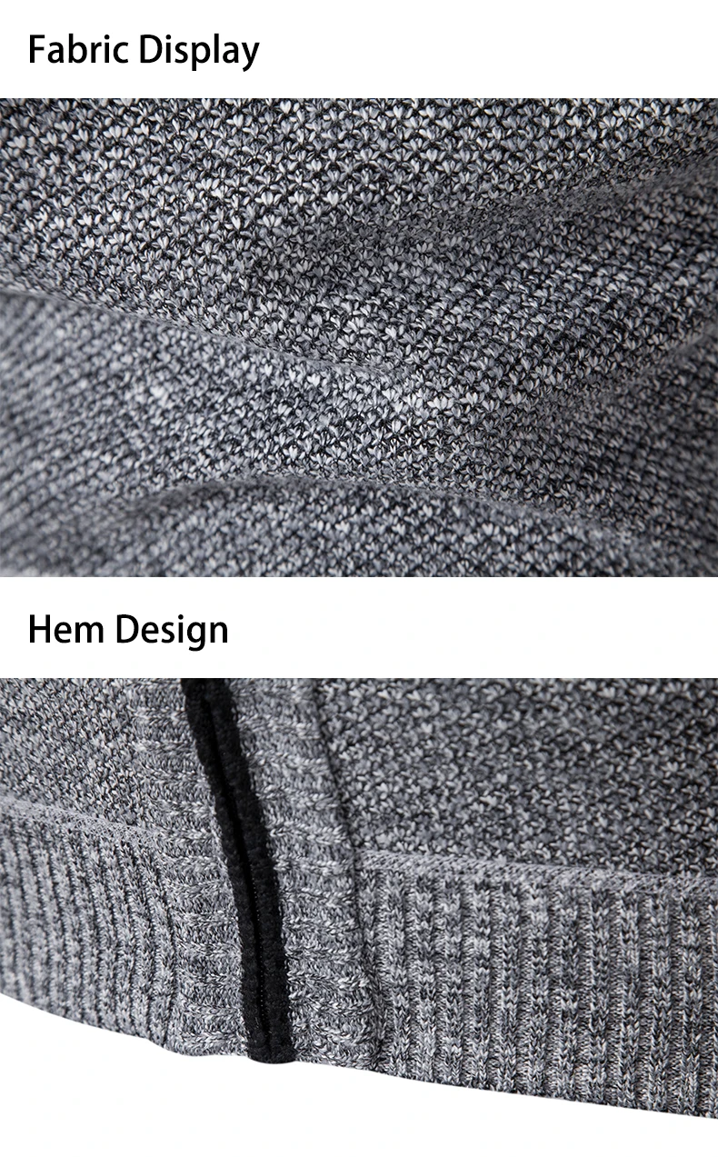 Weste Herren Gestrickter ärmelloser Pullover Wolle Samt Reißverschluss Strickjacke Umlegepullover Rollkragenpullover Strickweste – Detail 21