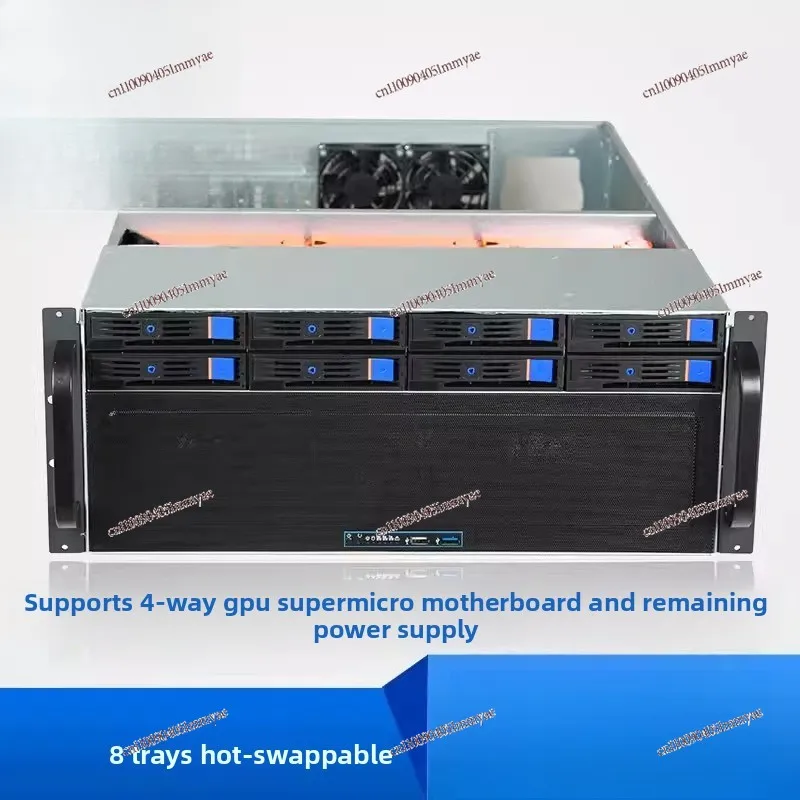 4U Chassis 650MM Deep Learning AI Computer Rendering 4-way GPU Dual Xeon Redundant Power Supply 7 8 11 Plug