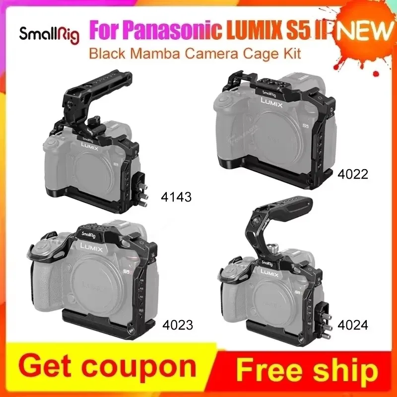 SmallRig Cage for Panasonic LUMIX S5 II Black Mamba Camera Cage 4022 4023 4024 4143 with Top Handle Baseplate Cold Shoe Mount