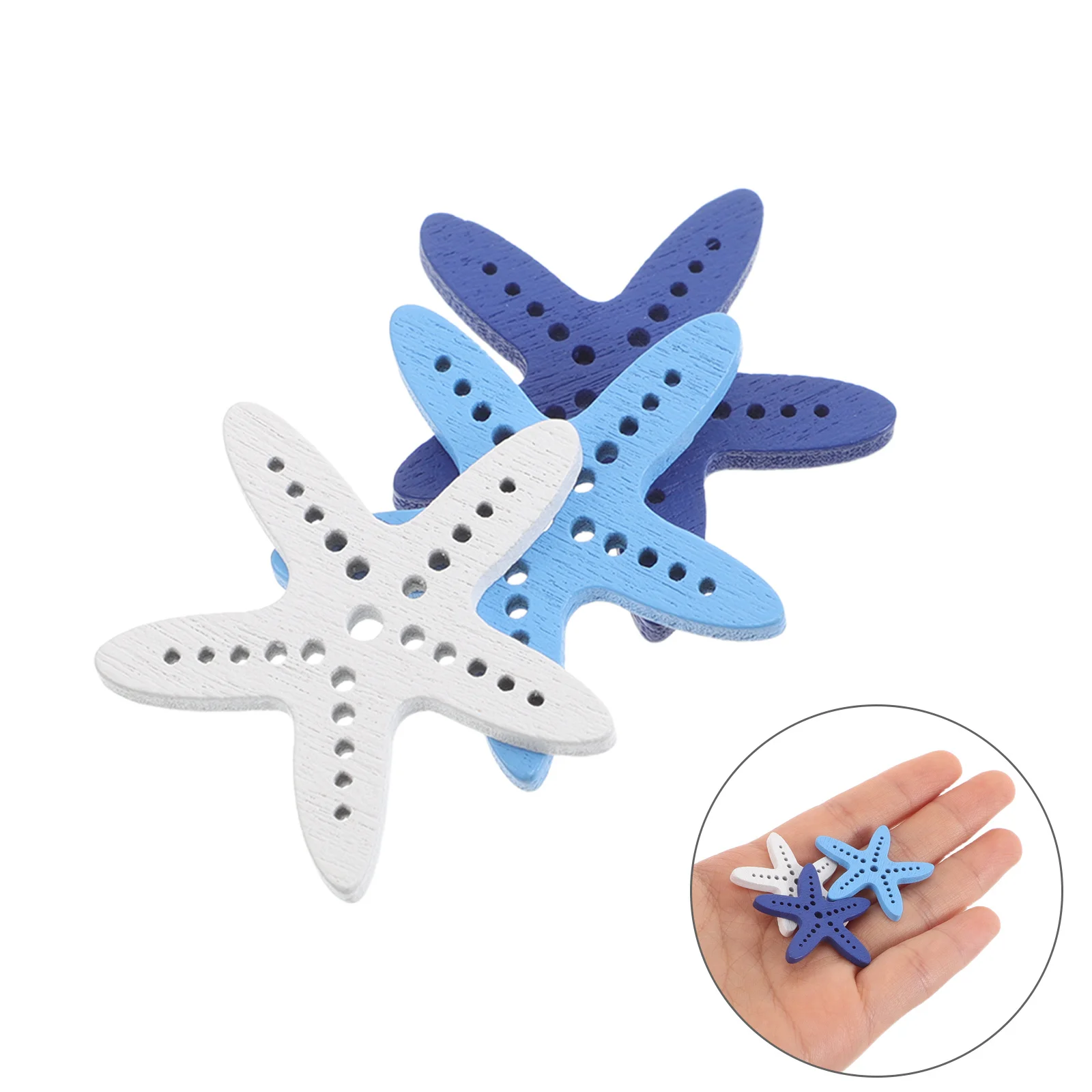 

300Pcs Mediterranean Sea Star Wood Cutouts Handmade Nautical Decor for DIY Beach Ornaments Coastal Summer Decorations