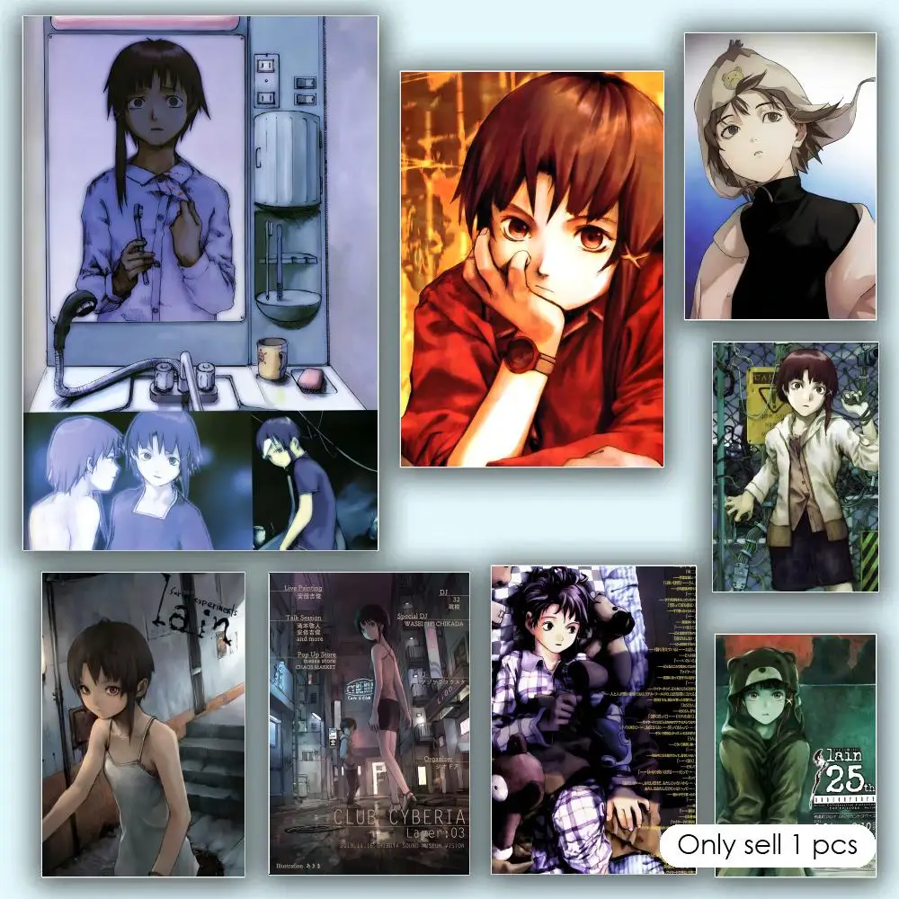 S-Serial Experiments Lain Poster Aesthetic HD PVC Wall Art - Waterproof Wear Resistant For Home Hotel Bar