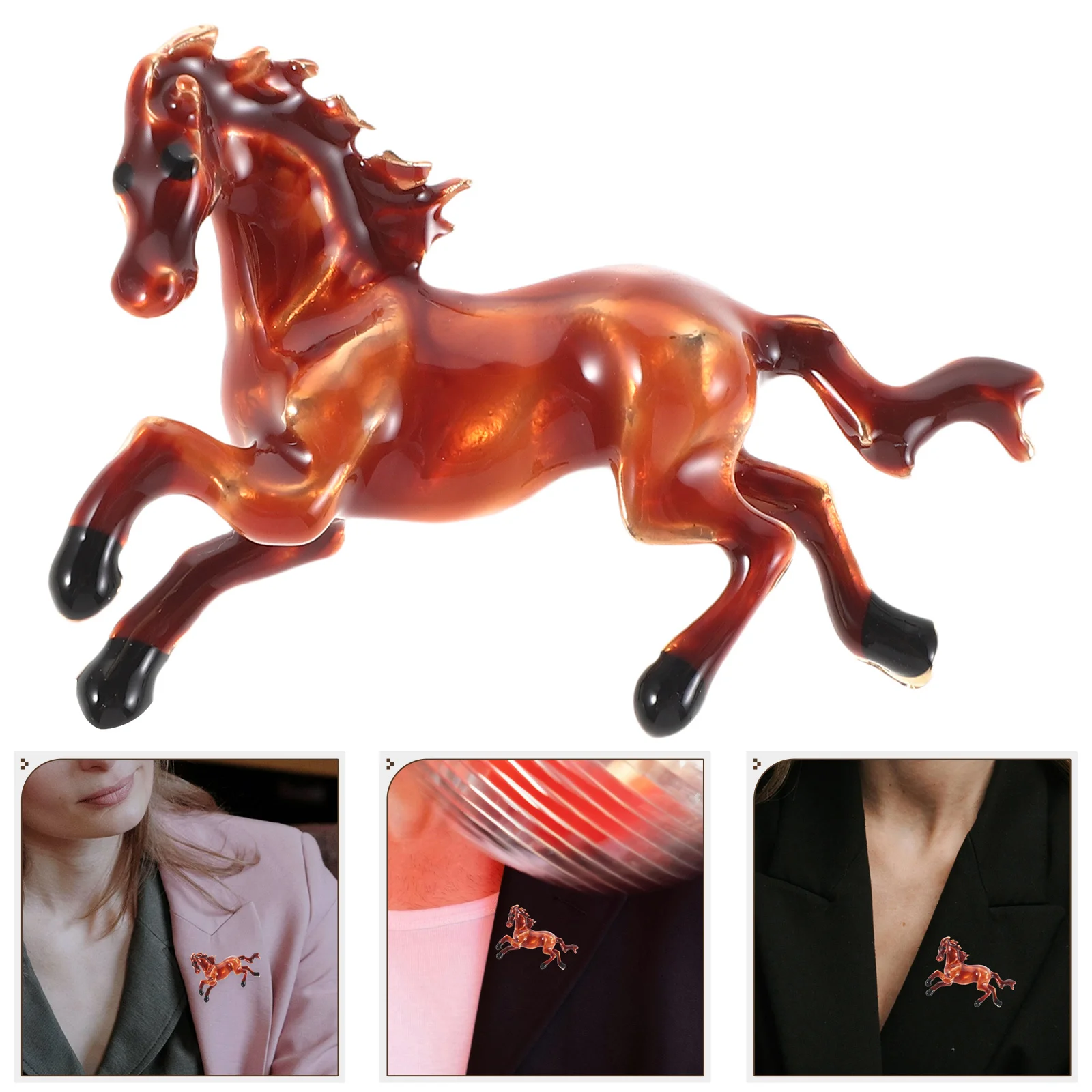 

Брошь в виде лошадиного года, булавка из цинкового сплава, легкая прочная булавка с лацканами в виде животного для одежды, офисная повседневная одежда