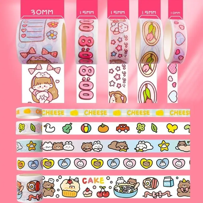 M5TB Multi-Patterns Tape Tape Tape Set ، شريط سجل القصاصات ، شريط DIY لطيف