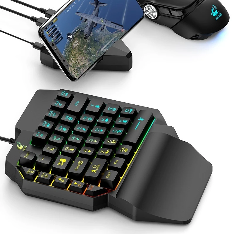 Free Wolf K15 One Hand Keyboard Rgb Gun God Throne Left Hand Mechanical Touch Gaming Keyboard Gaming Dedicated Pubg Cs2