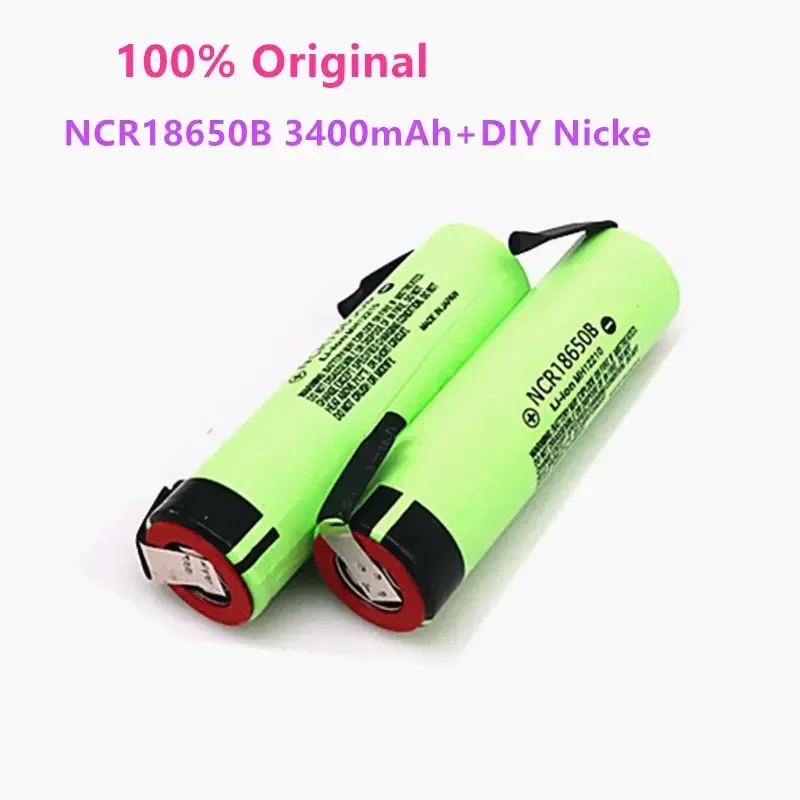 High-capacity 18650B 3.7V 3400mAh High Power Chargeable Lithium Battery, High Power Discharge 30A High Current + DIY Nickel