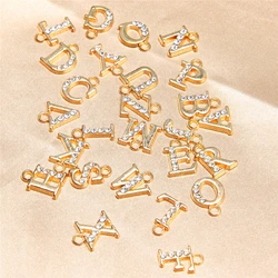 26pcs/1set inlaid rhinestone letter pendant 13*10mm metal material for jewelry making bracelet necklace pendant DIY handmade acc