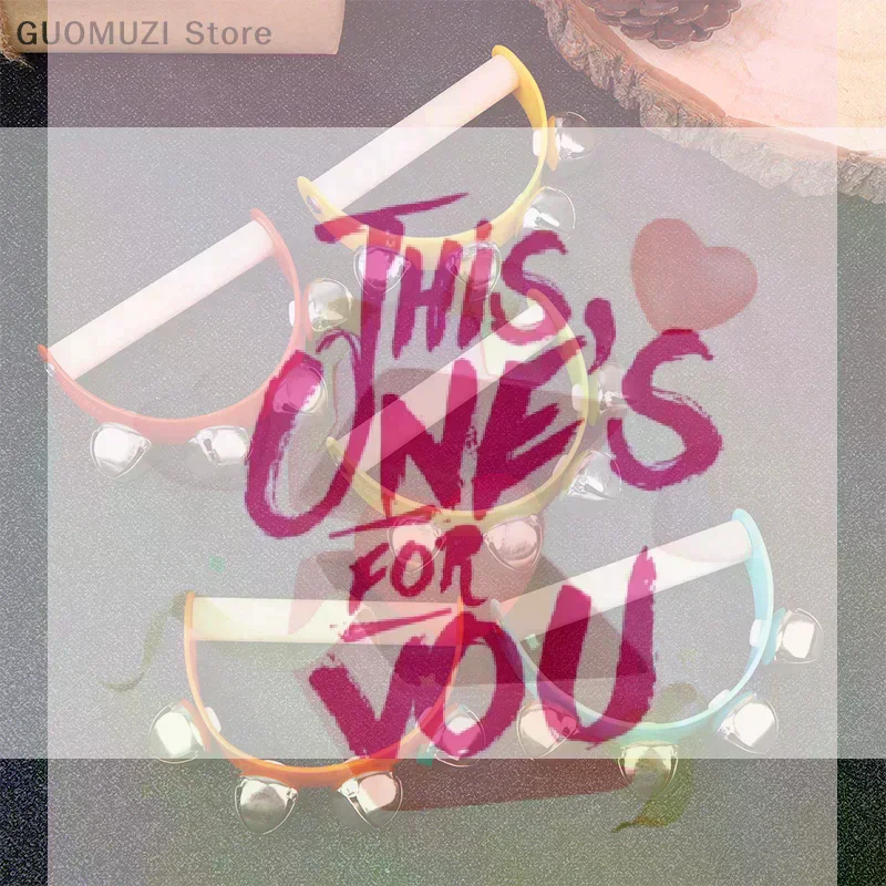 

Wooden Half Round Hand Ringing Bell Children Tambourine Musical Orff Instruments Clapper Handle Educational Fun Toys